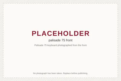 Palisade 75 keyboard photographed from the front